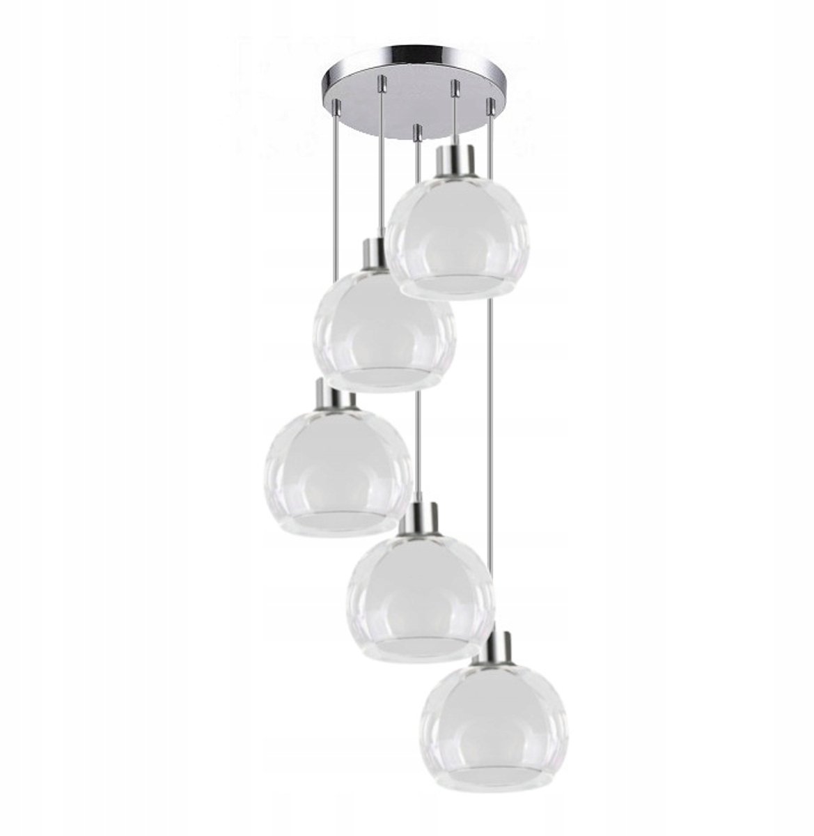 Hanglamp Duo II 7-200K LED - Chroom, 5xE27, 30cm Breed