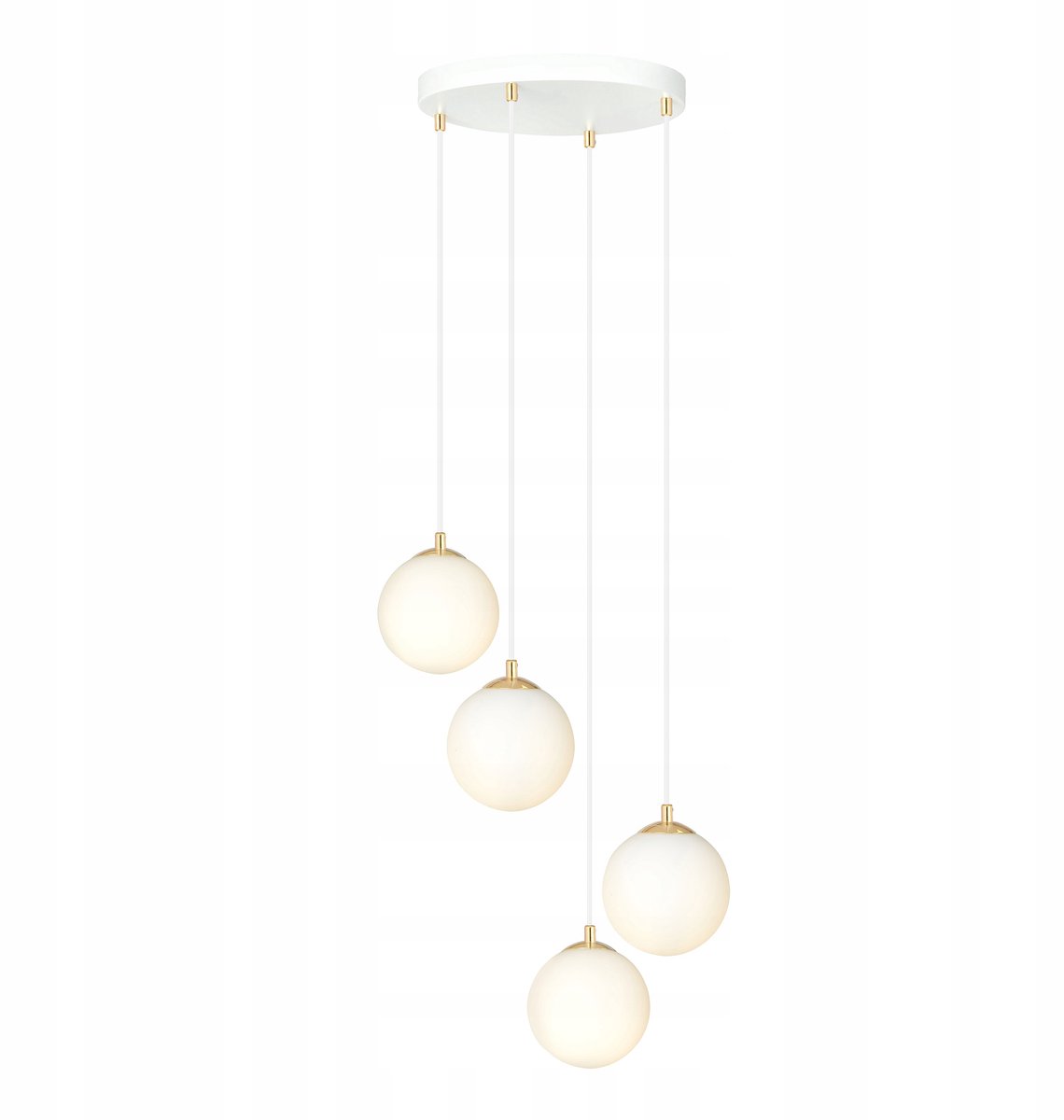 Emibig Royal Hanglamp Wit-Goud 4x10W E14 - Stijlvol & Modern