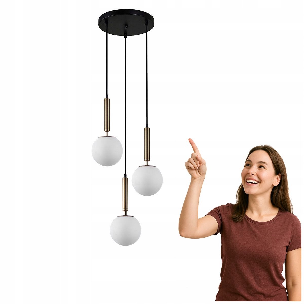 Moderne Hanglamp Ravena Messing Wit 3xE27 - Stijlvol & Functioneel