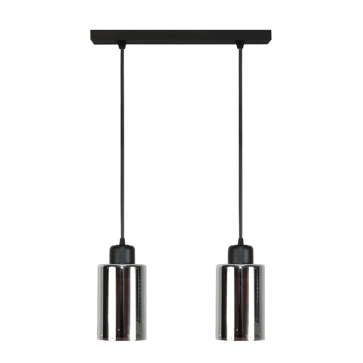 Industriële Hanglamp Zwart Zilver 2x E27 Verstelbaar