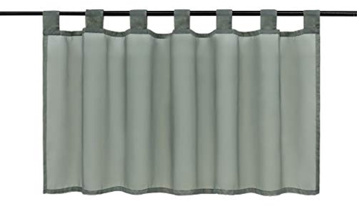 Transparant gordijn zonder boren, 60 x 145 cm, decoratie voor slaapkamer en keuken, lussen ophang systeem, grijs