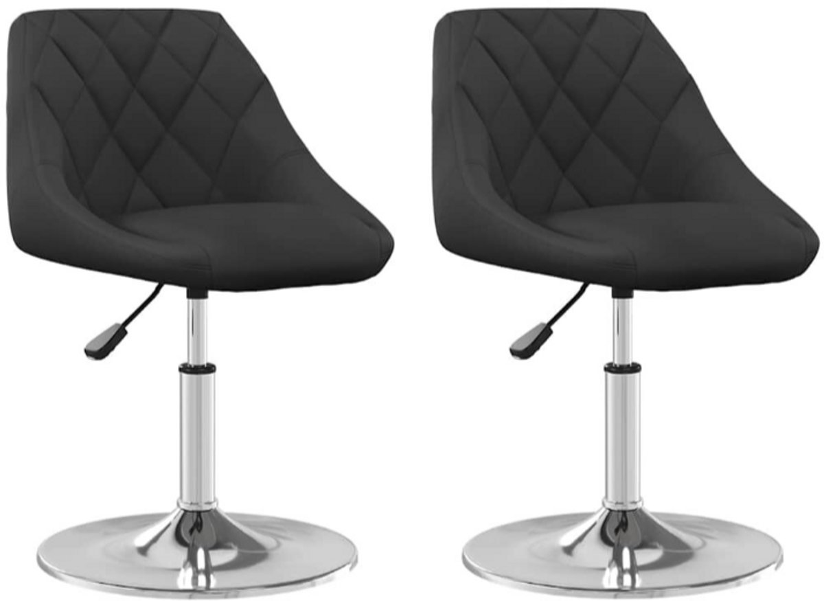 Eetkamerstoelen draaibaar 2 st fluweel zwart