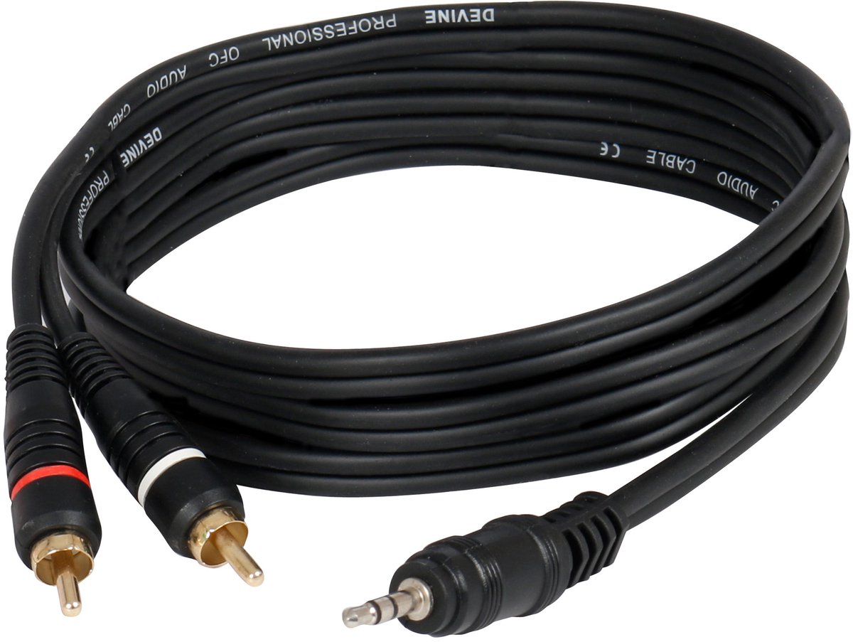 Devine VA7100 jack 3.5 mm stereo - 2x RCA male 10 meter