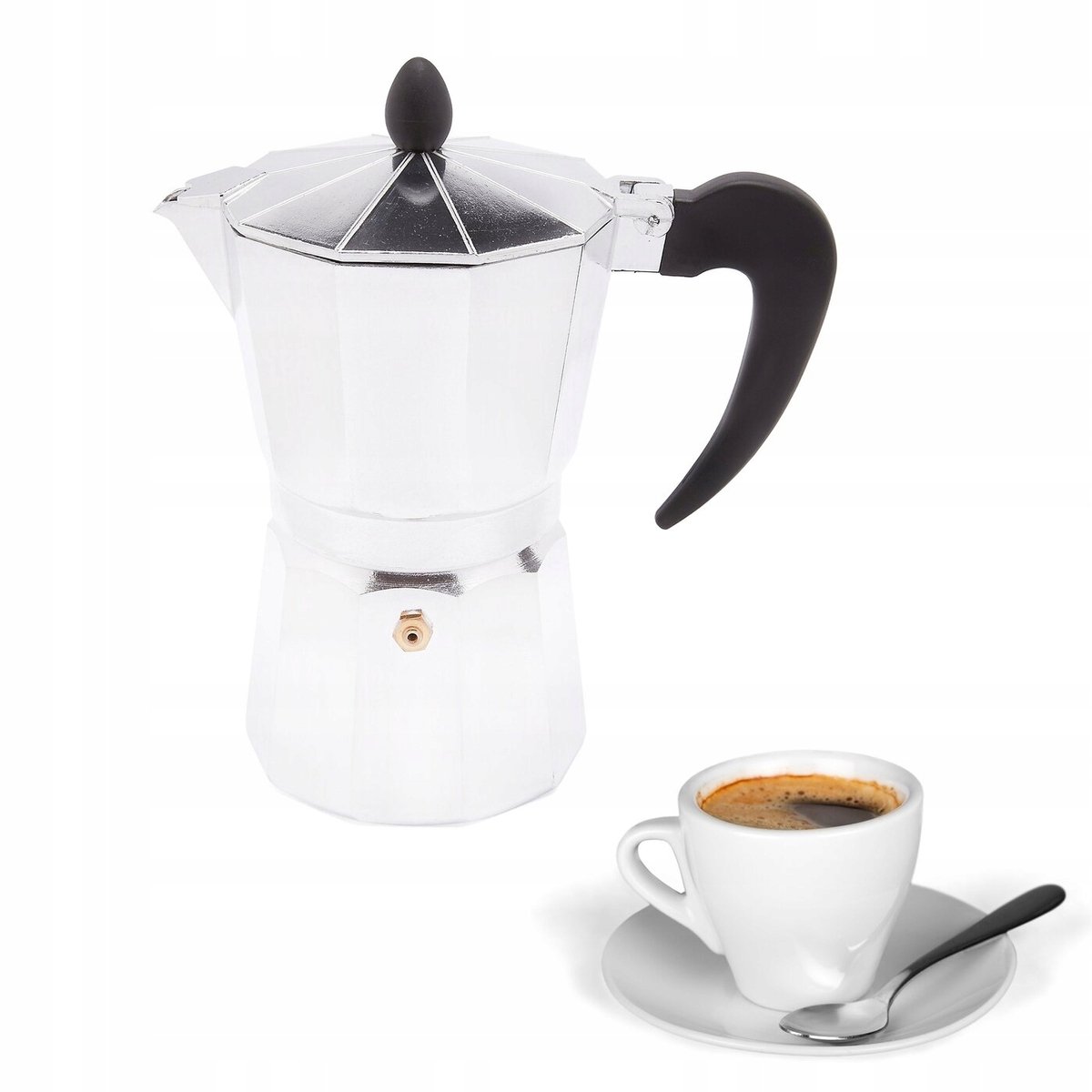 Aluminium Koffiezetter 300ml - Zilver, 6 Kopjes