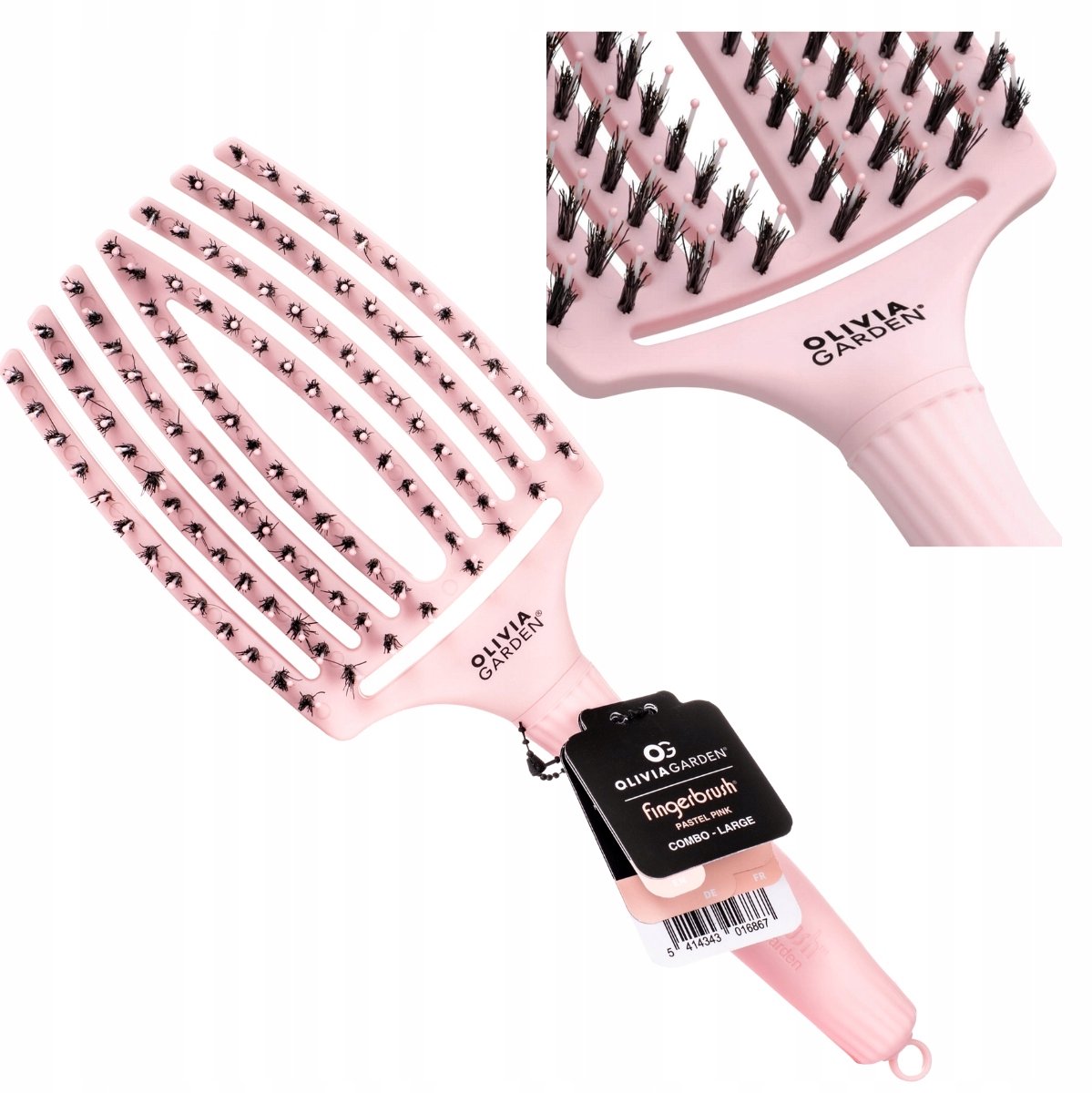Olivia Garden Fingerbrush Pastel Pink Large - Haarborstel