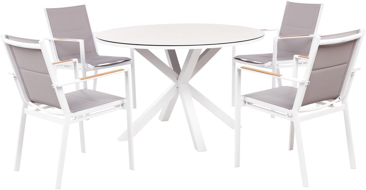MALETTO/BUSSETO - Tuinset voor 4 - Taupe - Aluminium