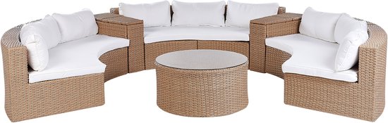 BELIANI SEVERO - Loungeset voor 9 - Zandbeige - PE rotan