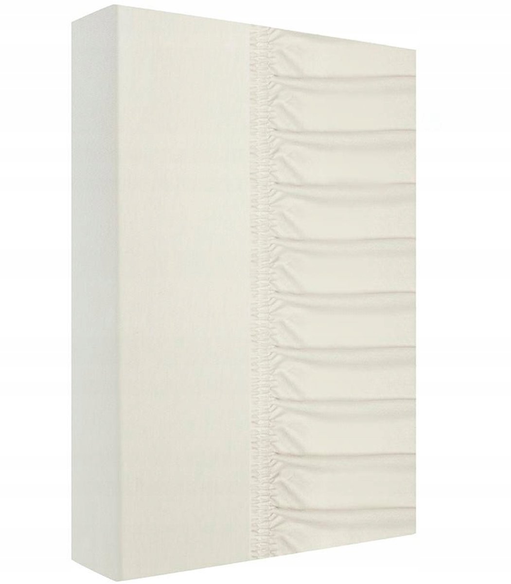 Jersey Hoeslaken Crème 220x200 cm met Elastiek, 100% Katoen