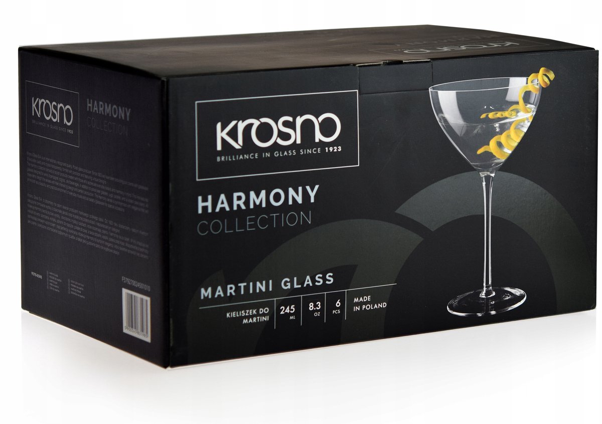 KROSNO Harmony Martini Glazen 245 ml - Set van 6
