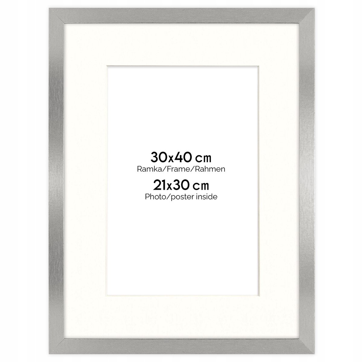 Zilveren fotolijst HEN PASS S 30x40 cm met passe-partout