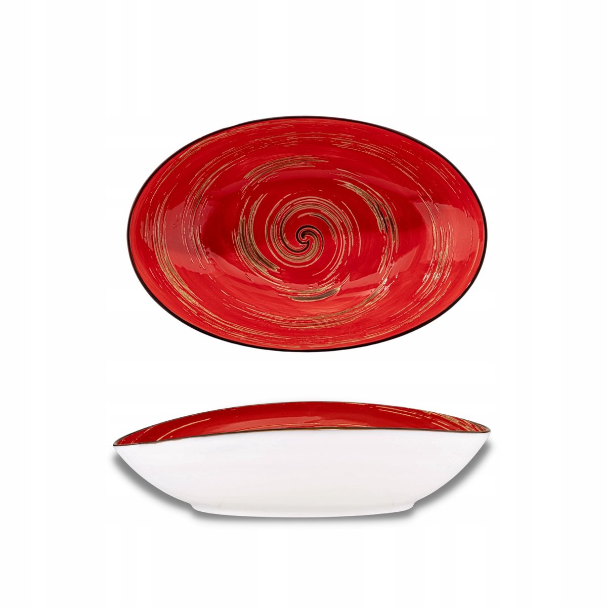 Wilmax Ovaal Saladekom Porselein Rood 25 cm - ColorBoom Collectie
