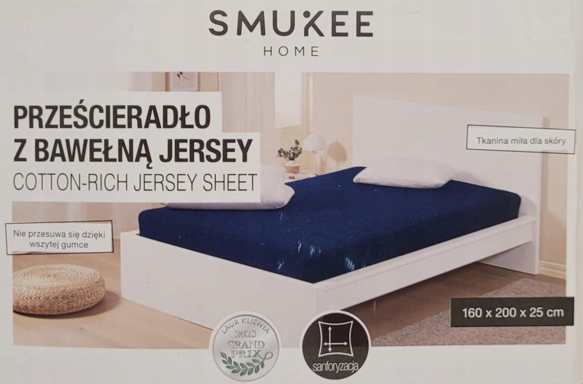 Smukee Jersey Hoeslaken met Elastiek 160x200cm Katoenmix