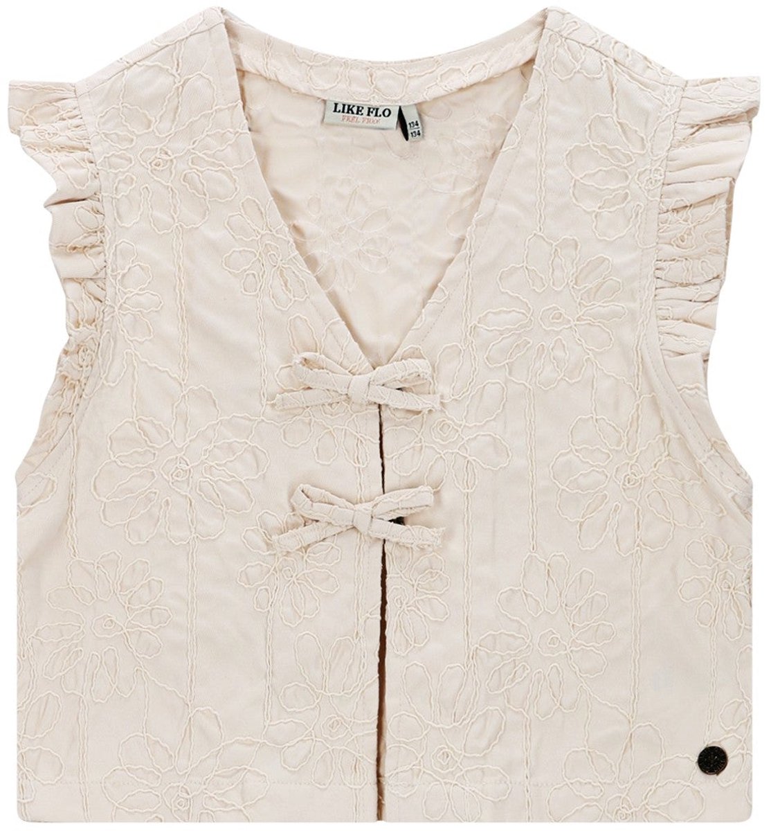 Like Flo - Dia Flo girls gilet with fake bow closure kit - Kit - Maat 104