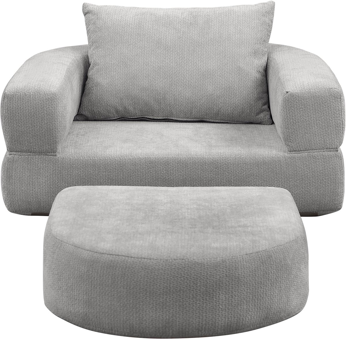 Merax Opvouwbare Slaapstoel 1 Zits Compressed Slaapbank Met Kussen Multifunctionele Futon Stoelbank En Draagbaar Matras Voor Woonkamer Slaapkamer Logeerkamer Of Kantoor Lichtgrijs