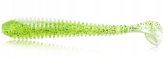 FL Swing Zachte Vis Lure 10 cm 5.5g - Perzik Groen met Glitter — afbeelding 4