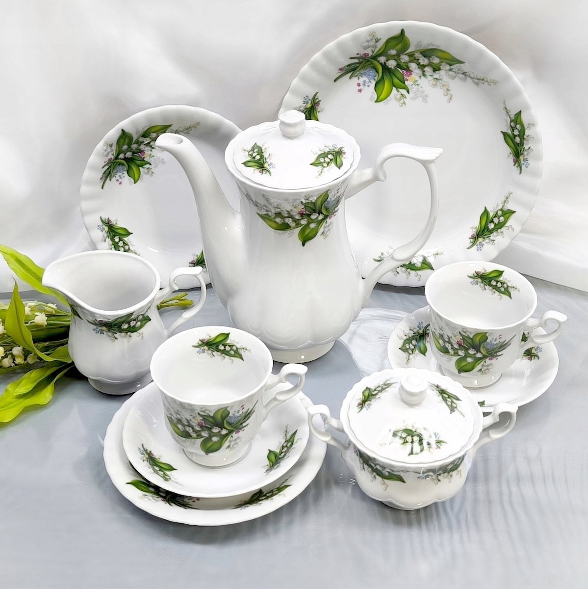 Porseleinen Koffieservies 12 Personen 39 Delen - Iwona Decor 805