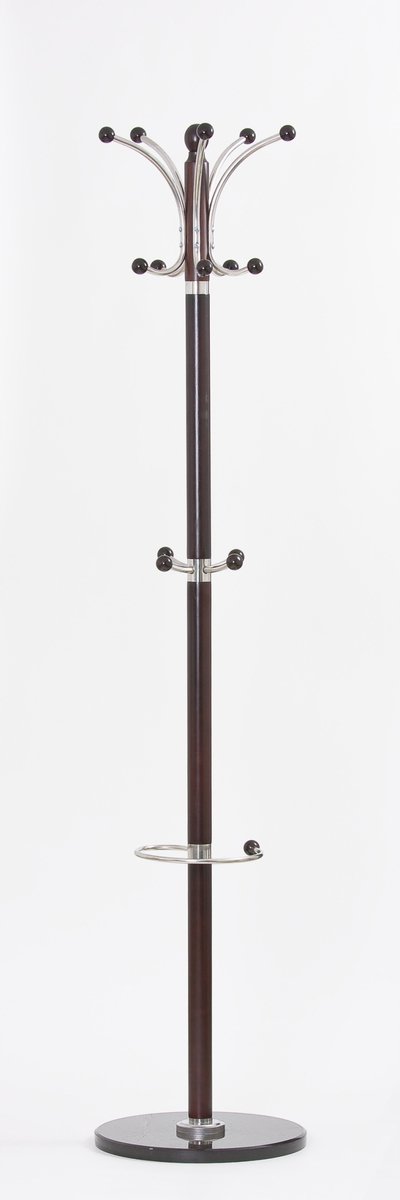 Zwarte Houten Kapstok met Natuursteen - 185 cm