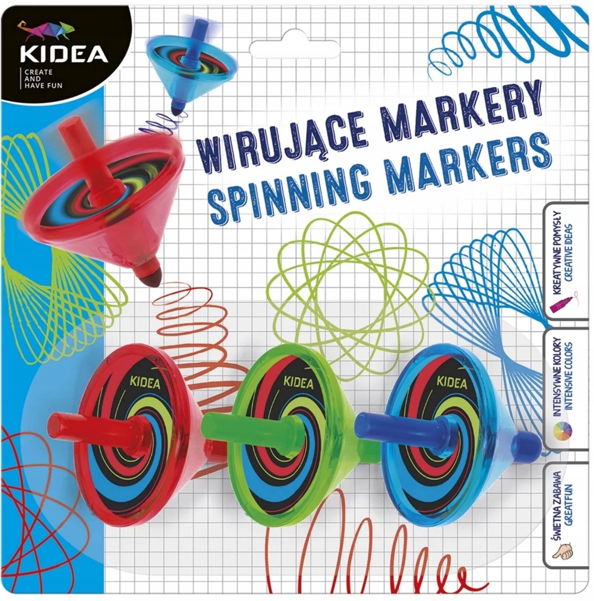 Kidea Draaiende Markers Set - 3 Kleuren
