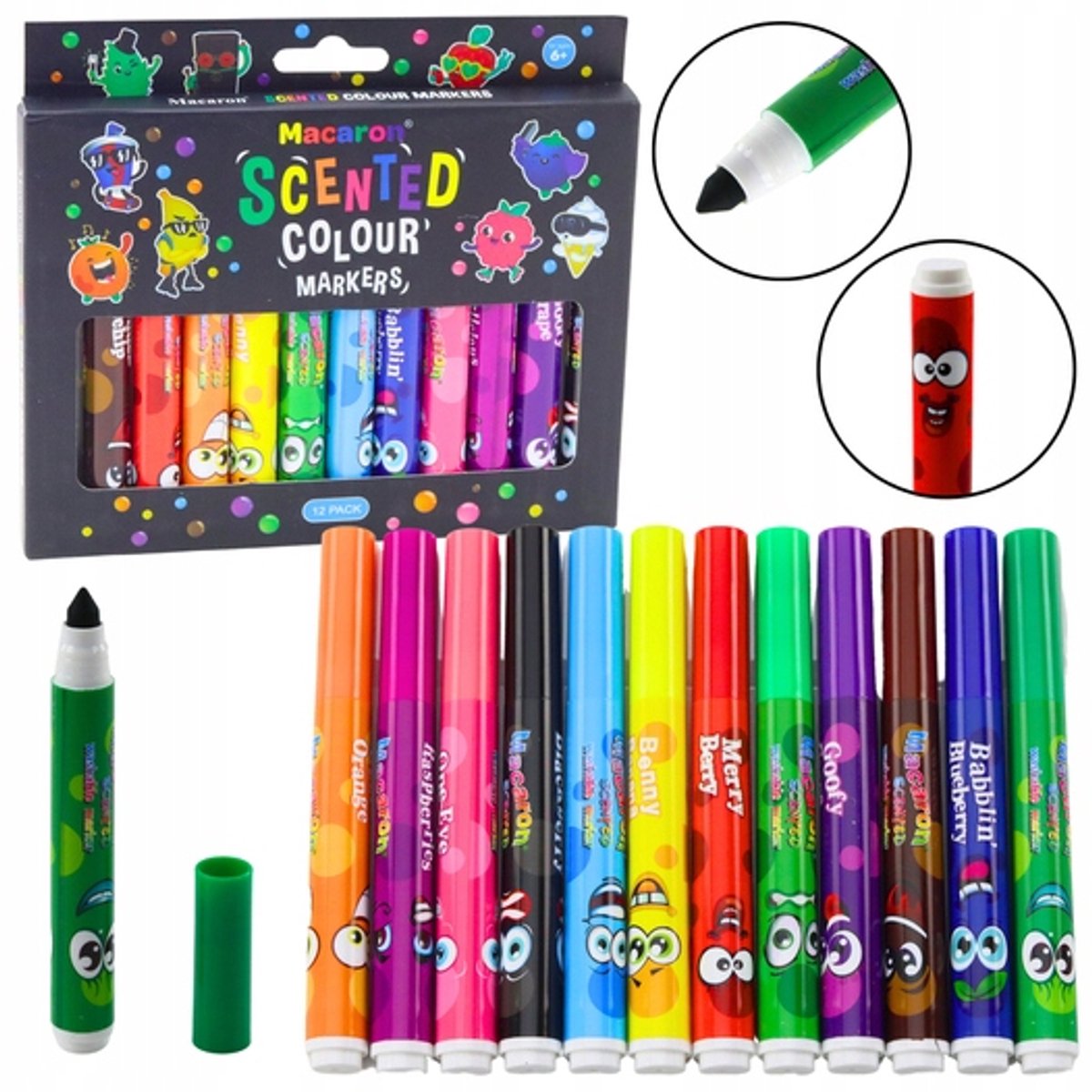 Geurende Markers Set - 12 Kleuren - Niet giftig - Kinderen