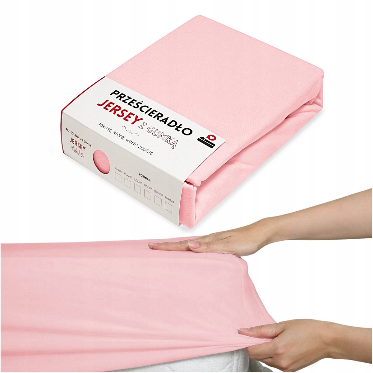 Jersey Hoeslaken 120x200cm Katoen met Elastiek - Licht Roze