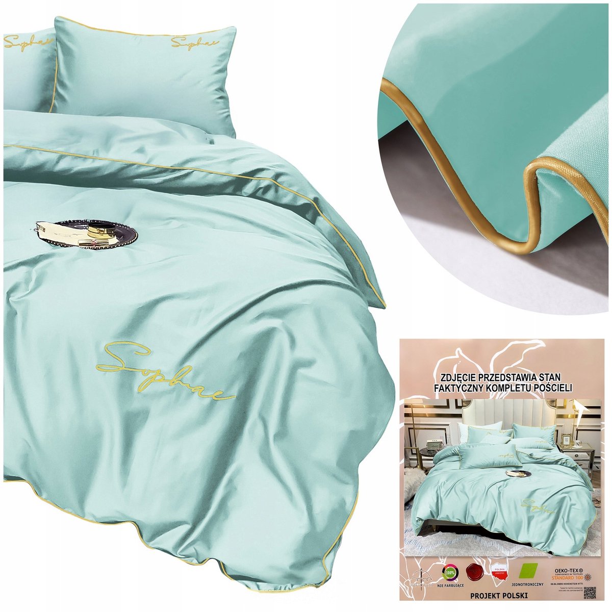 Luxe dekbedovertrekset 160x200cm microvezel met borduursel en rand