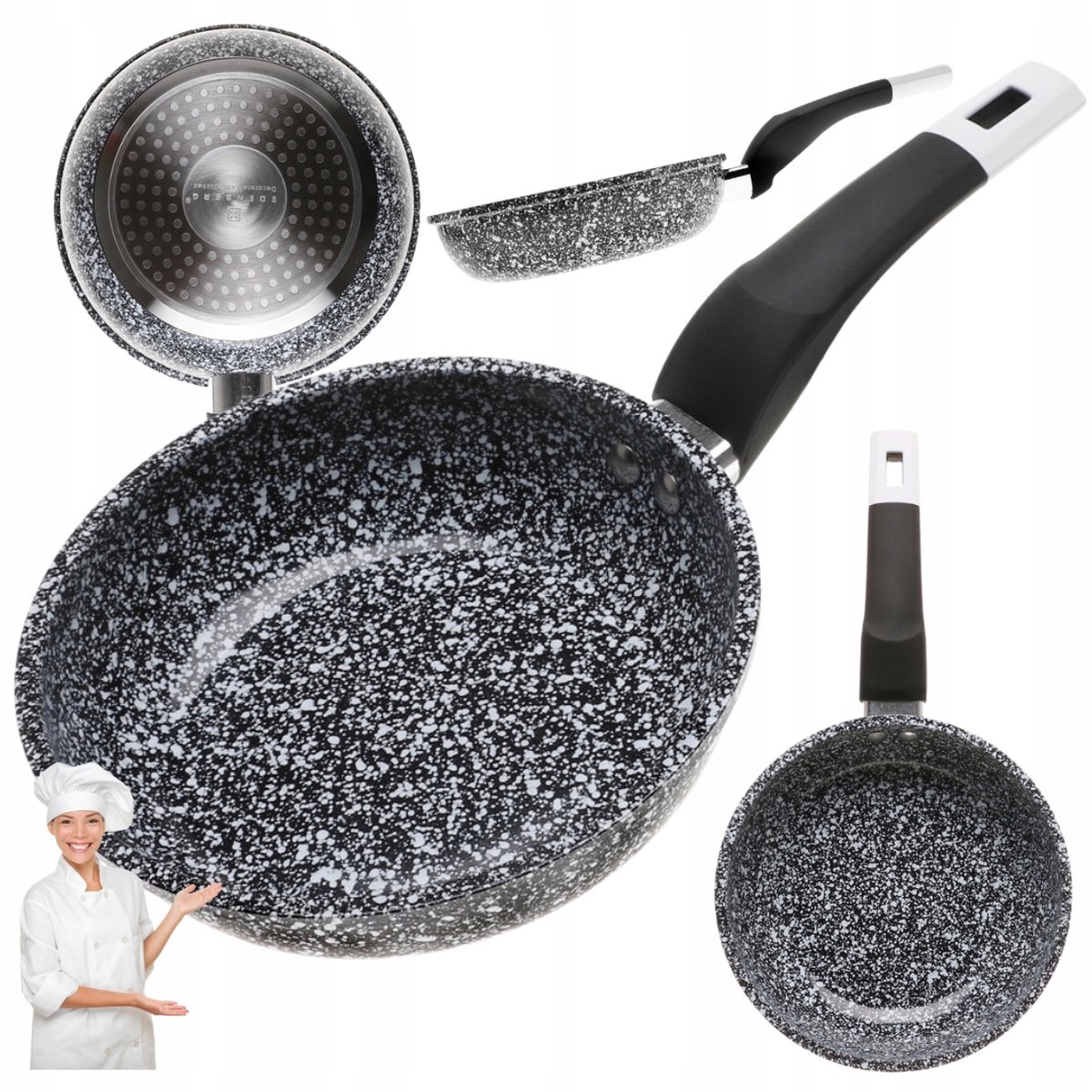 Granit Wokpan 22cm - Anti-aanbak, Geschikt voor Inductie & Gas