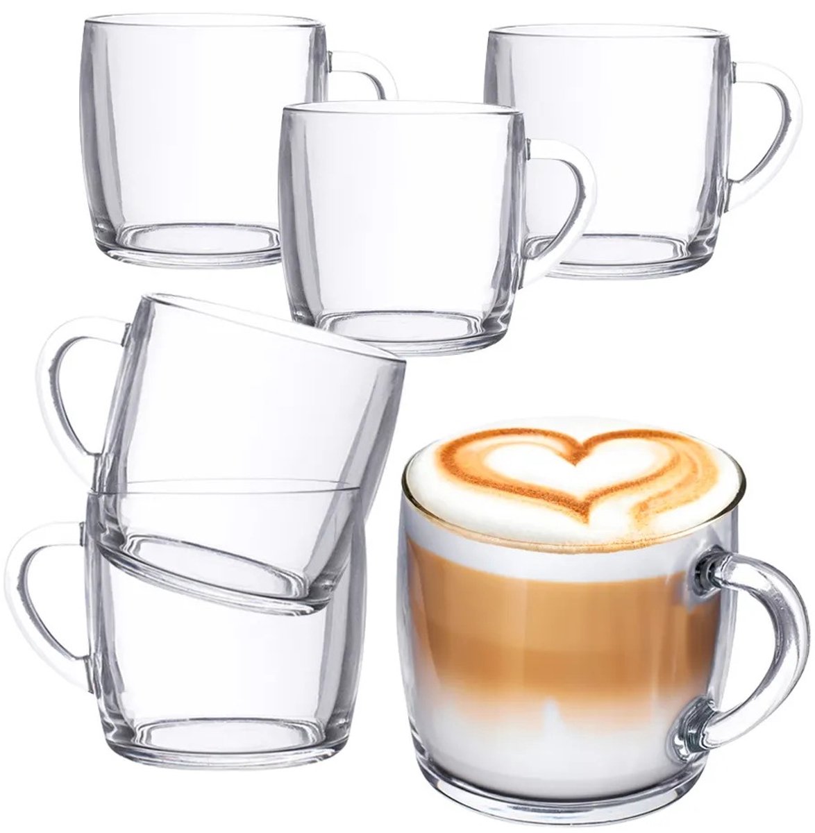 Altom Design Havana Glazen met Oor (6 stuks, 310 ml) voor Koffie & Thee
