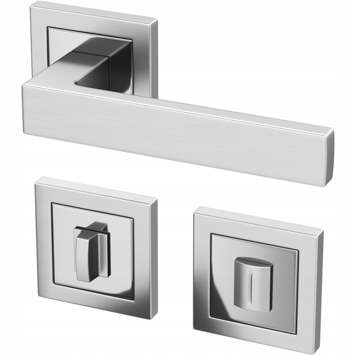 Ergo WC Deurklink Set Nikkel/Chroom met Gratis WC-rozet