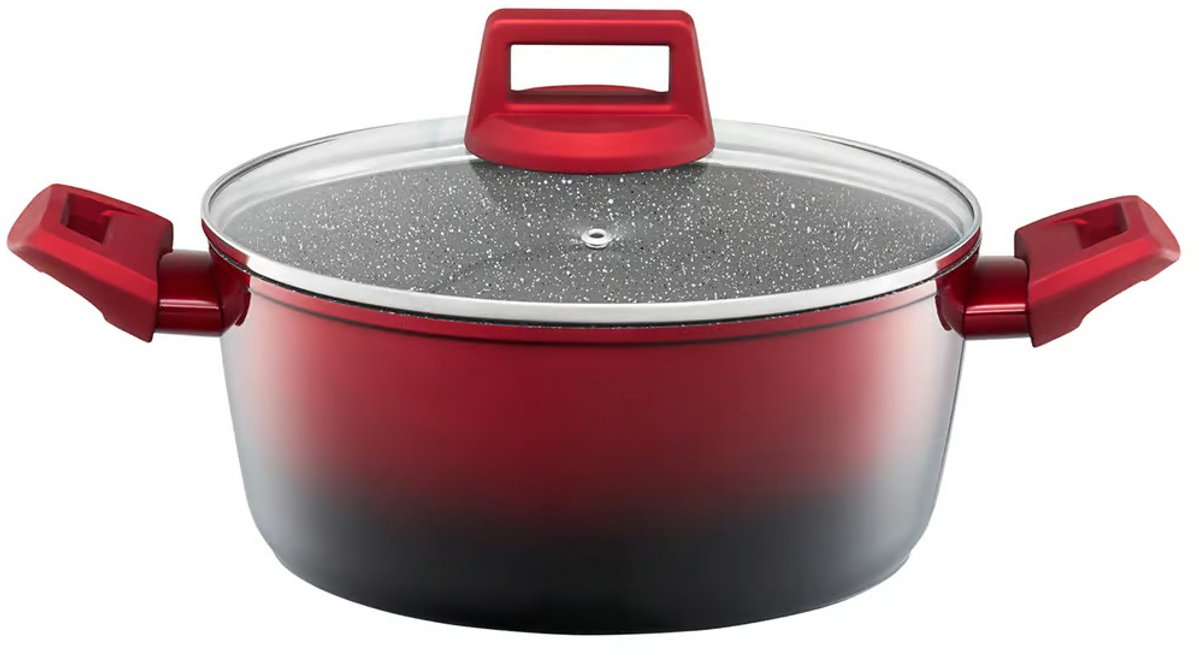 Ambition Ombre Red Aluminium Pan met Deksel - 28 cm, 6.7L