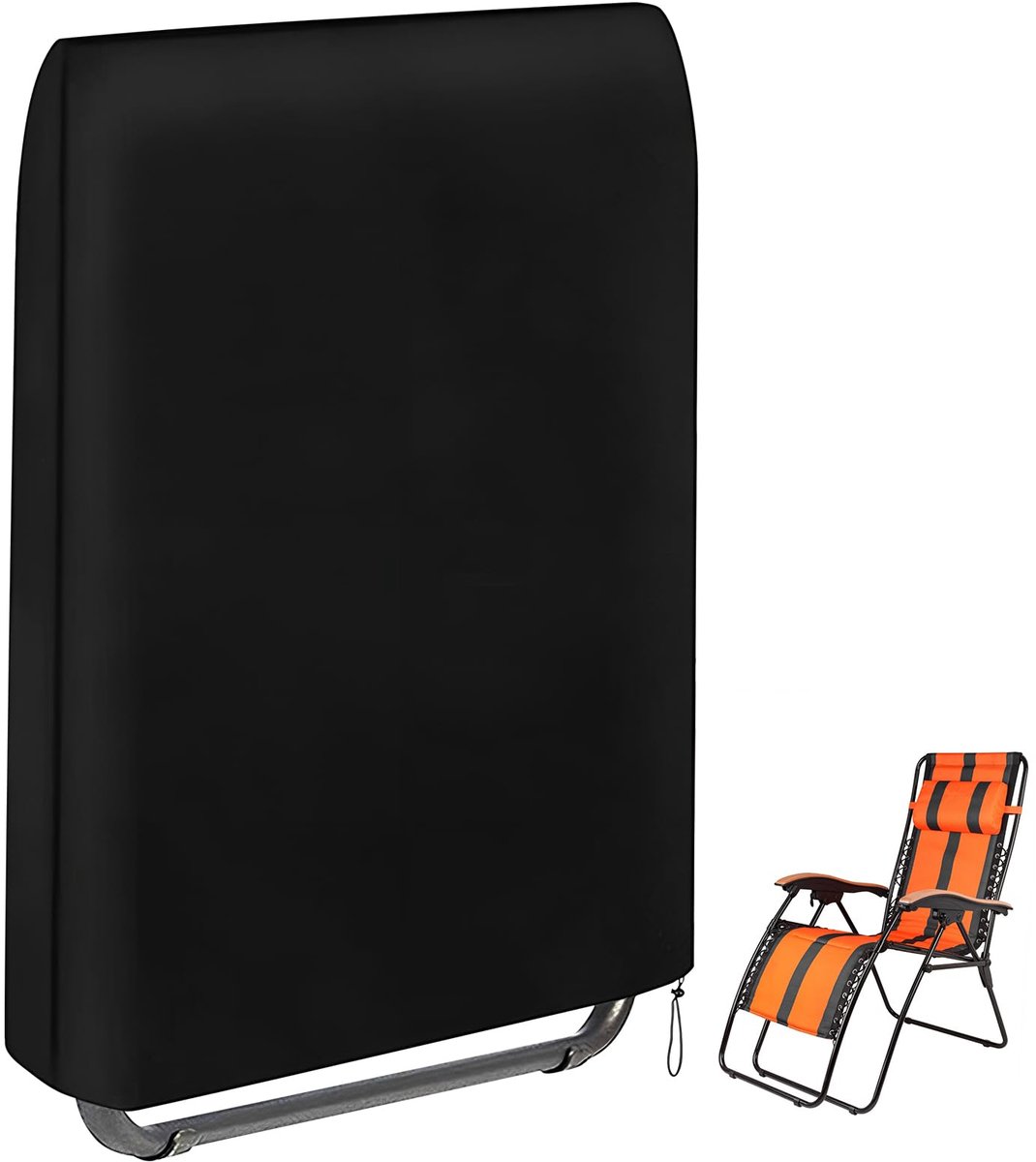 Unyqoos Waterdichte en UV-bestendige beschermhoes voor ligstoelen van 93 x 82 cm zwart