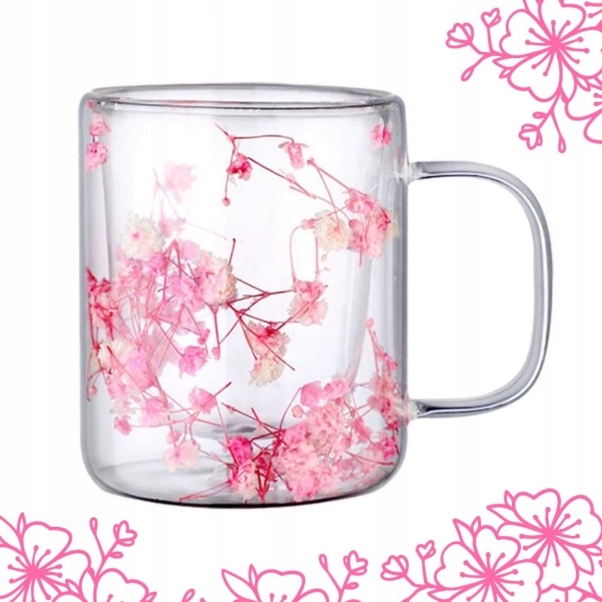 Ecarla Glas met Bloemendecor 200ml - Stijlvol en Duurzaam