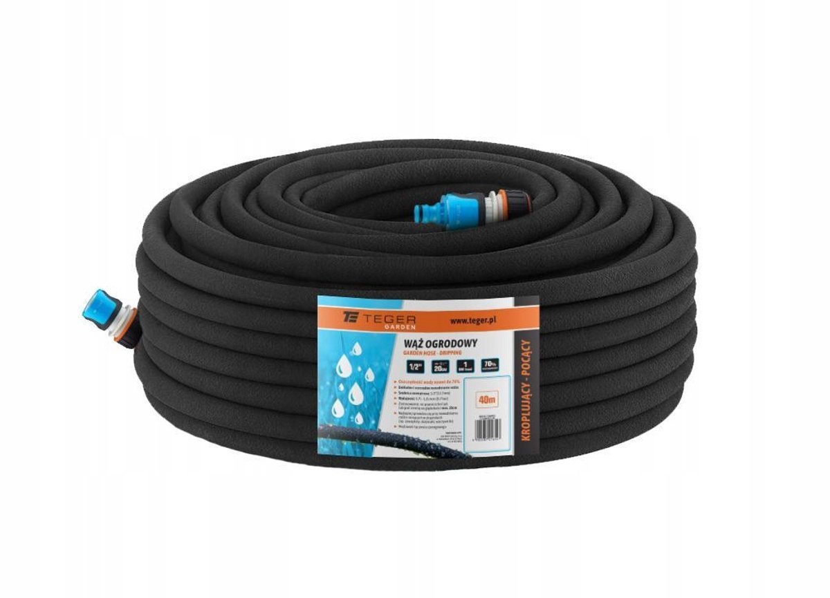 Teger Druppelslang 1/2" - 40m: Efficiënte en zuinige tuinirrigatie