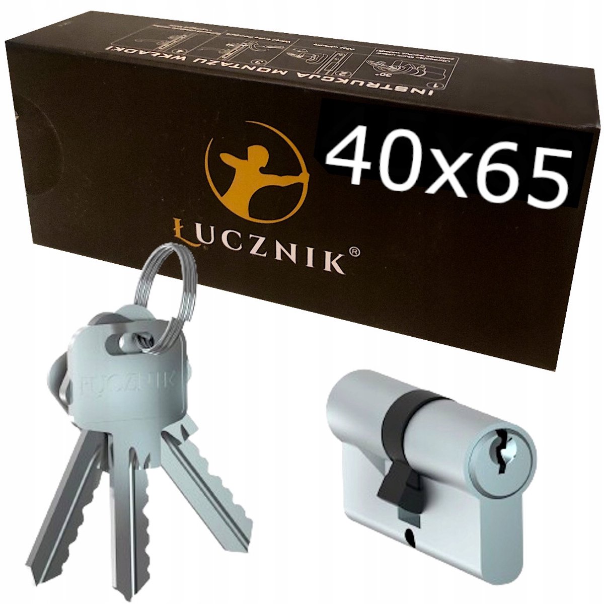Cilinder 40x65mm P-poż Dubbelzijdig met 3 sleutels