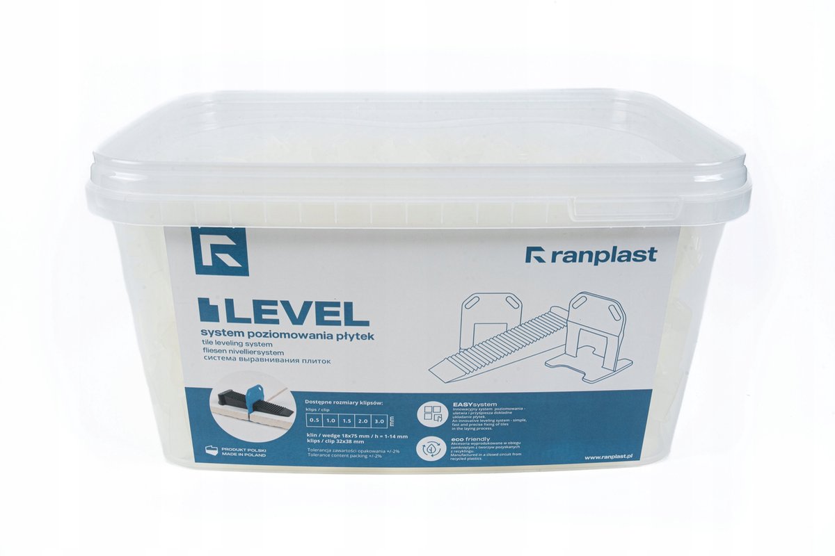 RANPLAST Tegel-nivelleringsclips 700 stuks - voeg van 0,5 mm