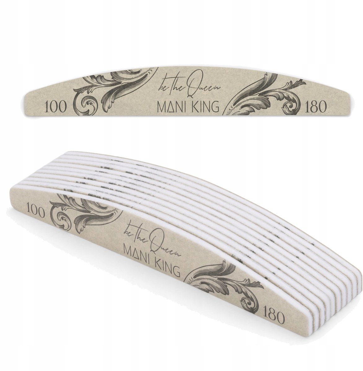 Mani King Royal Nagelvijl Set 10 stuks 100/180 Halve Maan