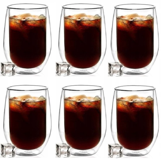 Recamania Lot De 4 Verres Thermiques Double Paroi 250ml Avec Anse - Chaud Et Froid