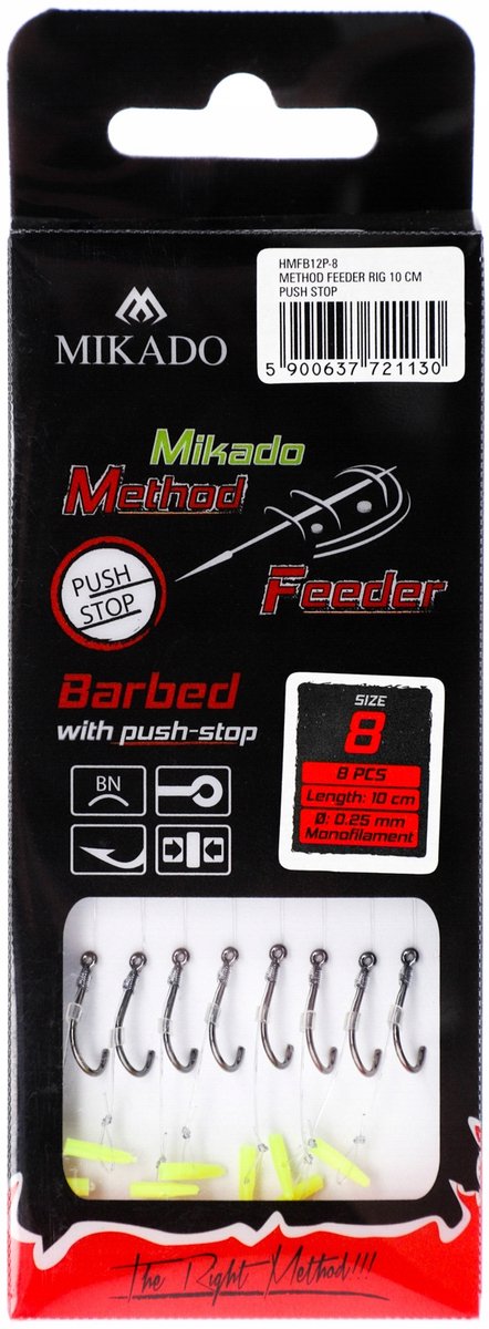 Mikado Method Feeder Rig Hook - 0,25 mm lijn, maat 8 (8 stuks) van Mikado — afbeelding 3