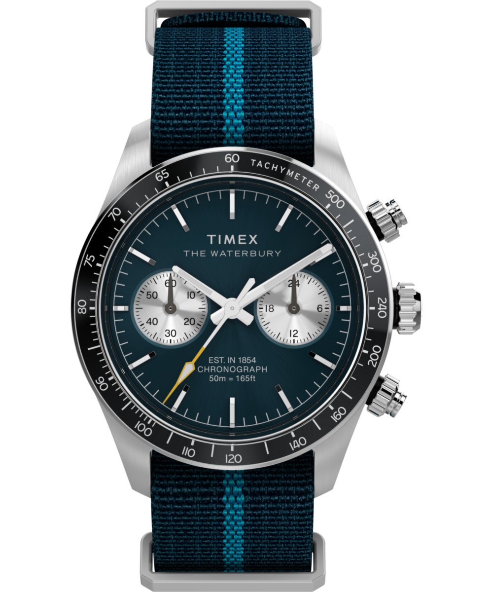 Timex Waterbury Heritage TW2Y39000 Horloge - Textiel - Blauw - Ø 39 mm