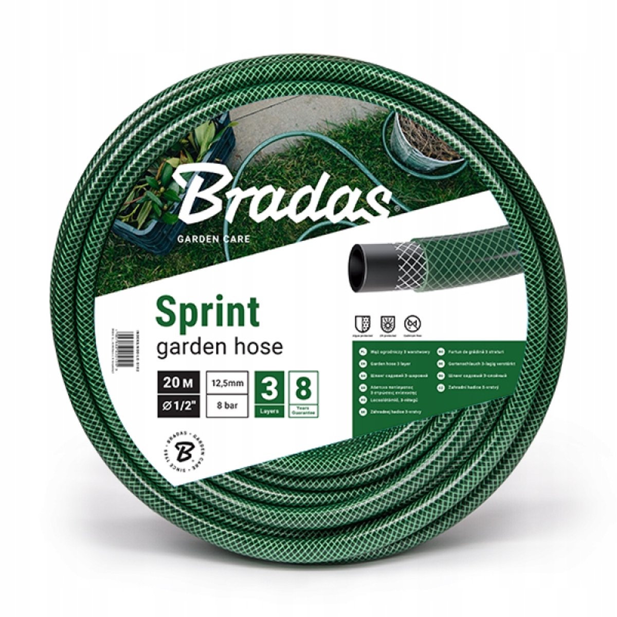Bradas SPRINT Tuinslang 1/2" - 15m, UV- en algenbestendig