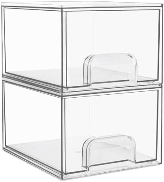 SAFE Acrylglas opbergbox met 3 lades - 10 x 15 x 15 cm - Filatelie & Numismatiek