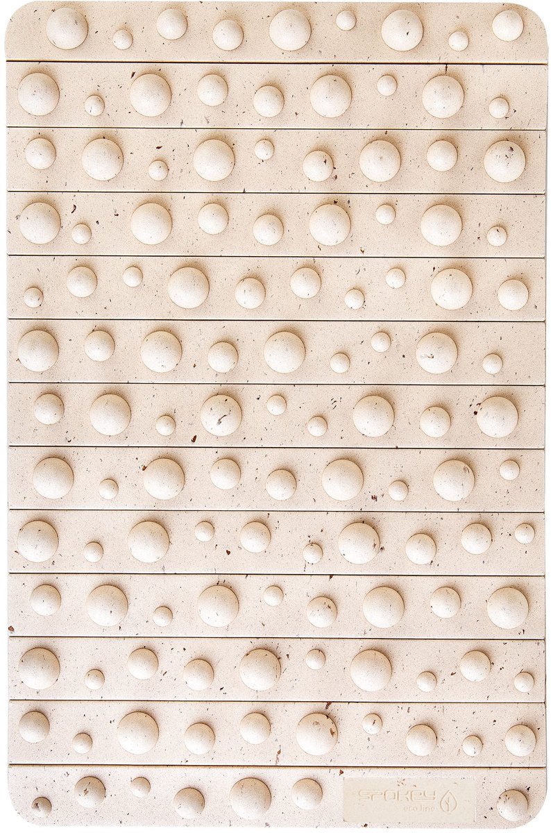Spokey ROSE Yogamat - Creme - 46x30x1,6 - massageprotrusies - EVA foam - rijsthulzen en bamboe