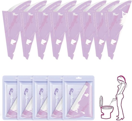 Plaszak 50 Stuks - Plaskoker voor Vrouwen - Staand Plassen voor Vrouwen - Wegwerp Vrouwelijk Urinoir - Papier - Lekvrij & Geurloos - Reis toilet - Noodtoilet - Draagbaar Urinoir voor Dames - voor Reizen, Wandelen, Auto, Camping in de open lucht