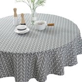 tafelzeil- tafelzeil rond -tafelzeil buiten - Wasbaar - Gemakkelijk schoon te maken - Antislip - Picknick Home Decoratief Stof - Antislip - Stofwerend - Decoratief (Grijs - 150 cm)