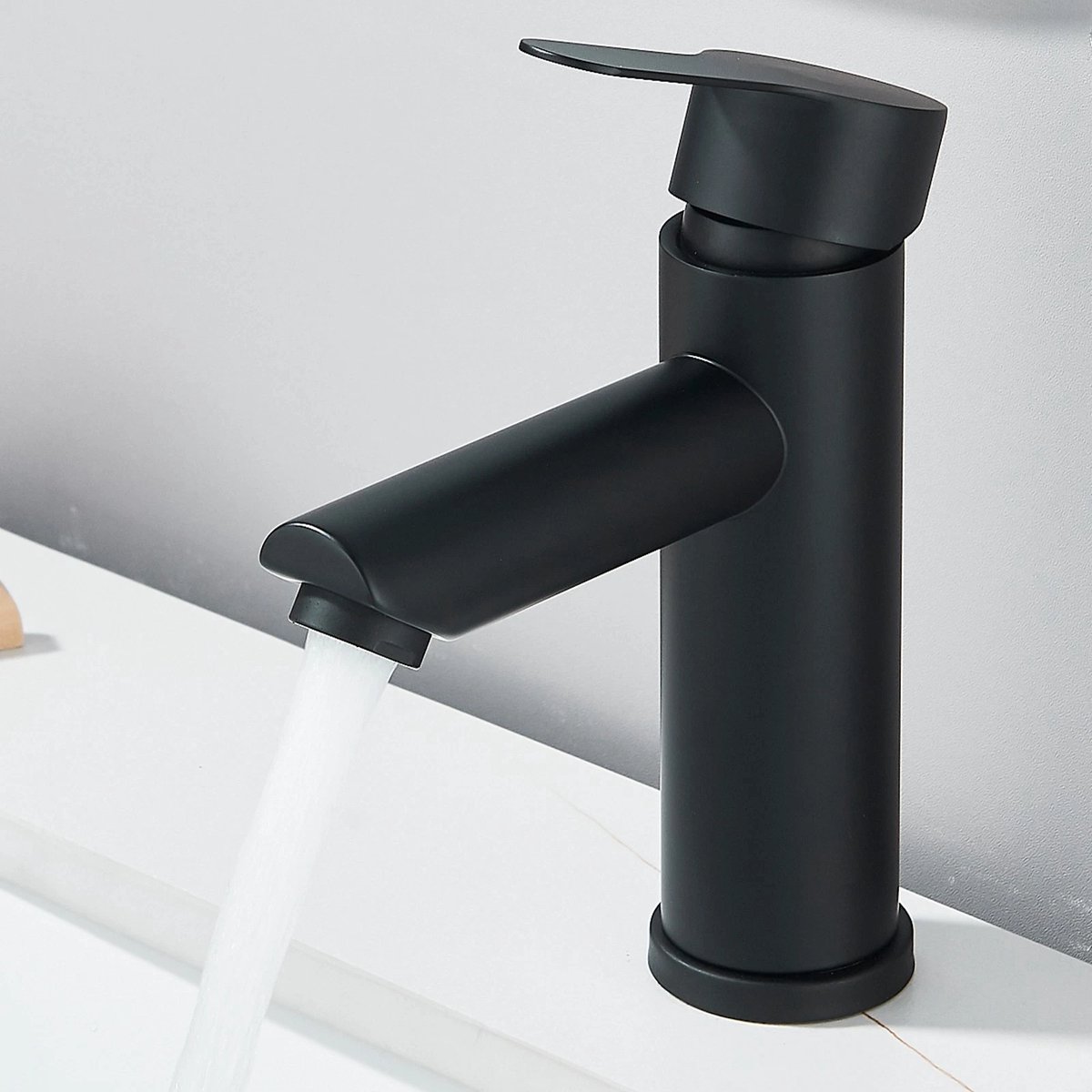 Kraan Badkamer Wastafel Kraan Eengreeps Mengkraan Badkamer Wastafel Badkamer Koud en Warm Water Aanwezigheid, Zwart