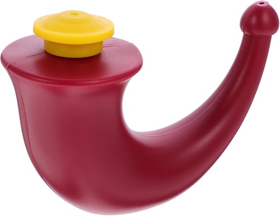 Nettoyant nasal Neti Pot - pour le nettoyage nasal - Nettoyant durable Neti Pot - Nettoyant pour rinçage nasal et irrigation des sinus en corne de yoga - 1 pièce
