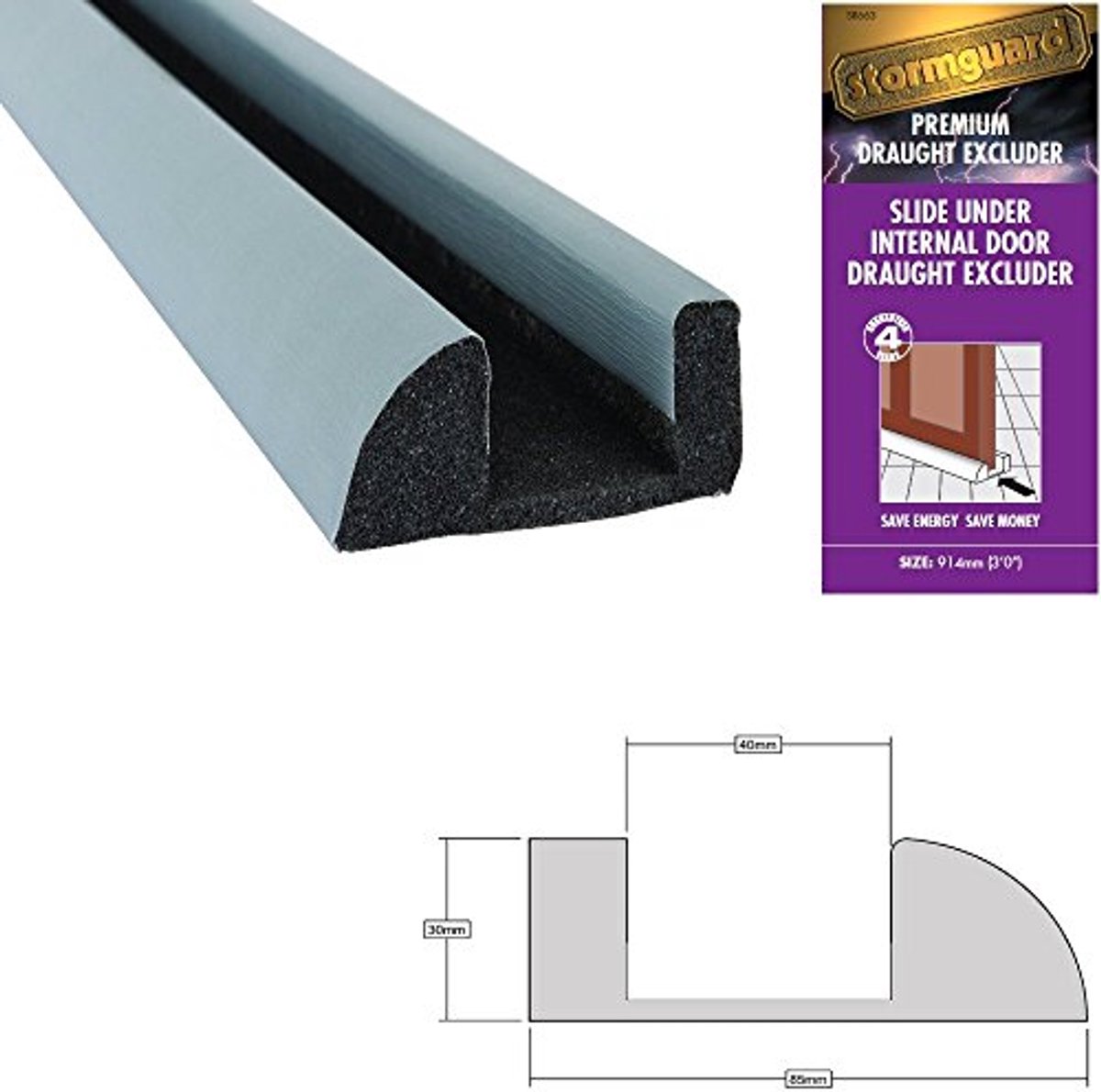Onderdeur Schuim Trek Excluder 914 mm - Ideale Oplossing voor Dichte Deuren