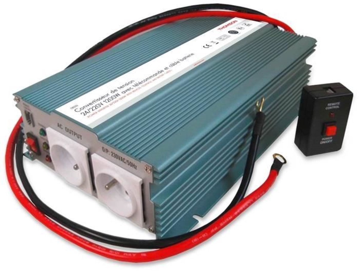 Spanningsomvormer - THOMSON - 24/220 V - 1200 W - Met afstandsbediening