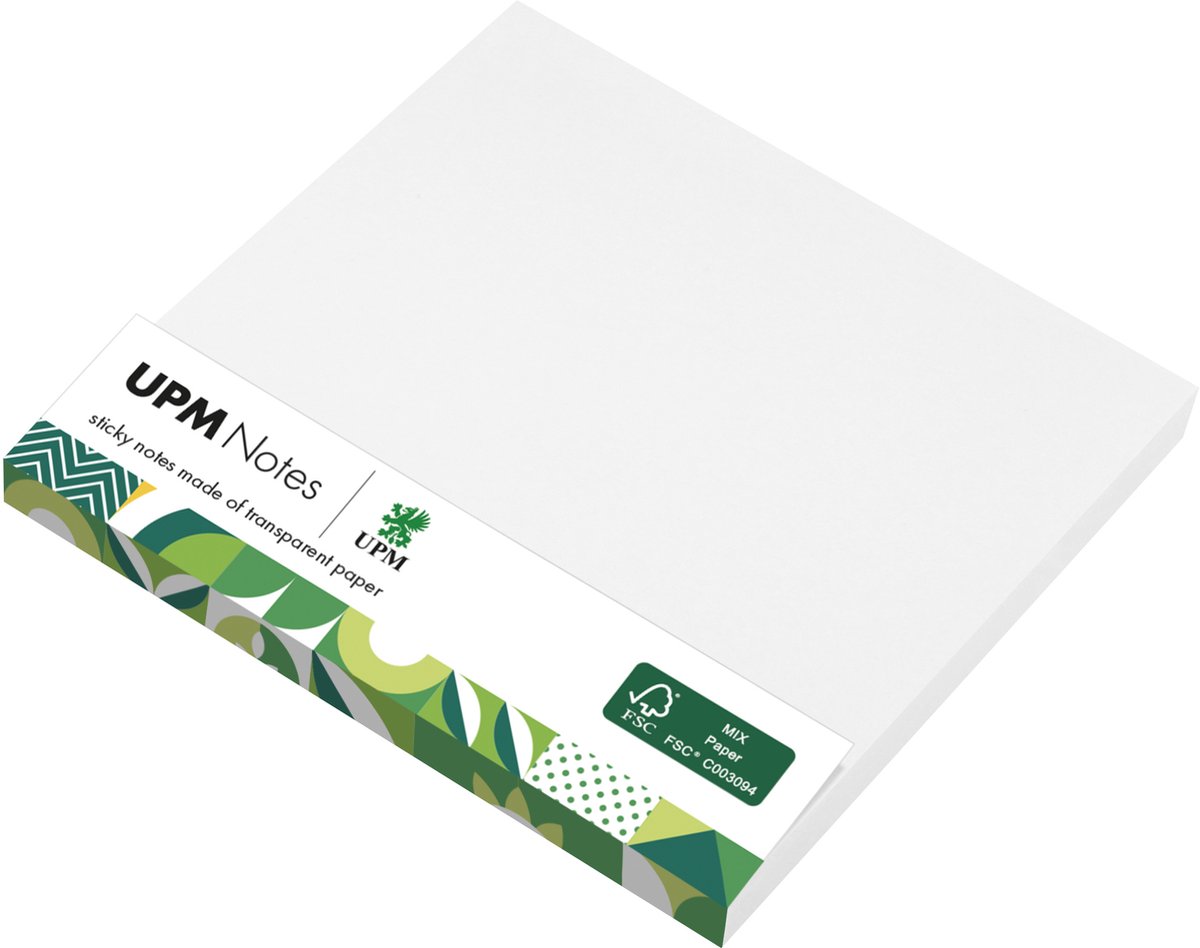 UPM sticky notes - transparant - 75x75mm - 50 vel - memoblok - zelfklevend - IN-5654-00