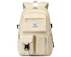 FANDARE Casual Rugzak Schoolrugzak Satchel Dagrugzakken met 15,6 inch laptopvak Dagrugzak Meisjes Jongens Schooltassen voor Universiteit Reizen Vrije tijd Werk Waterdicht Polyester Wit