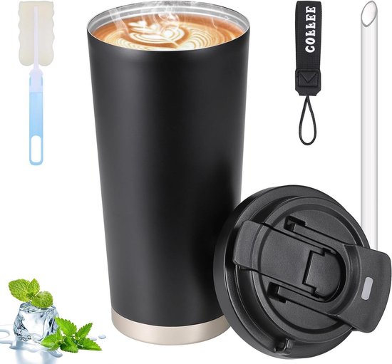 Chilly's Originele koffiemok, herbruikbare reismok met deksel, voor koude/warme dranken, dubbelwandig, vacuüm-geïsoleerd, 500 ml, pastelroze Chilly's Originele koffiemok, herbruikbare reismok met deksel, voor koude/warme dranken, dubbelwandig, vacuüm-geïsoleerd, 500 ml, pastelroze